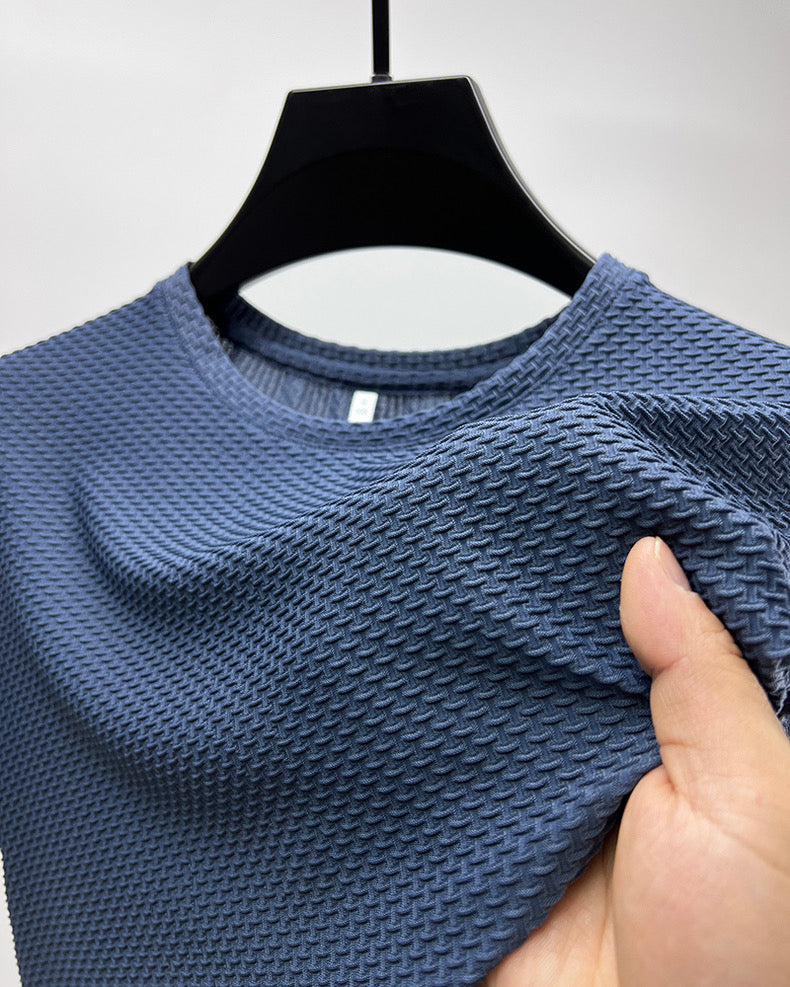 T-Shirt aus Seide in Bordeaux