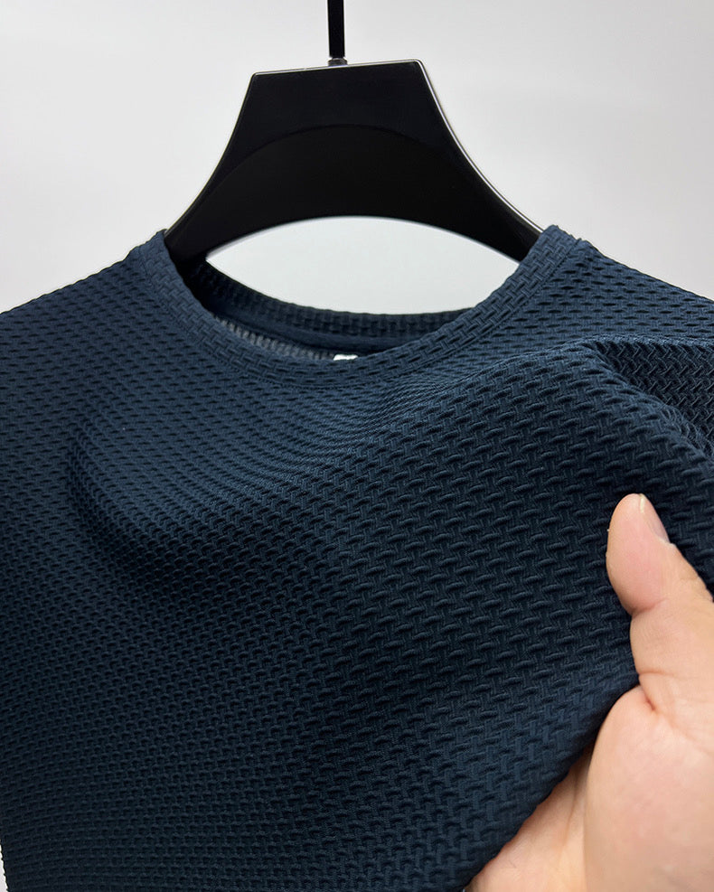 T-Shirt aus Seide in Bordeaux