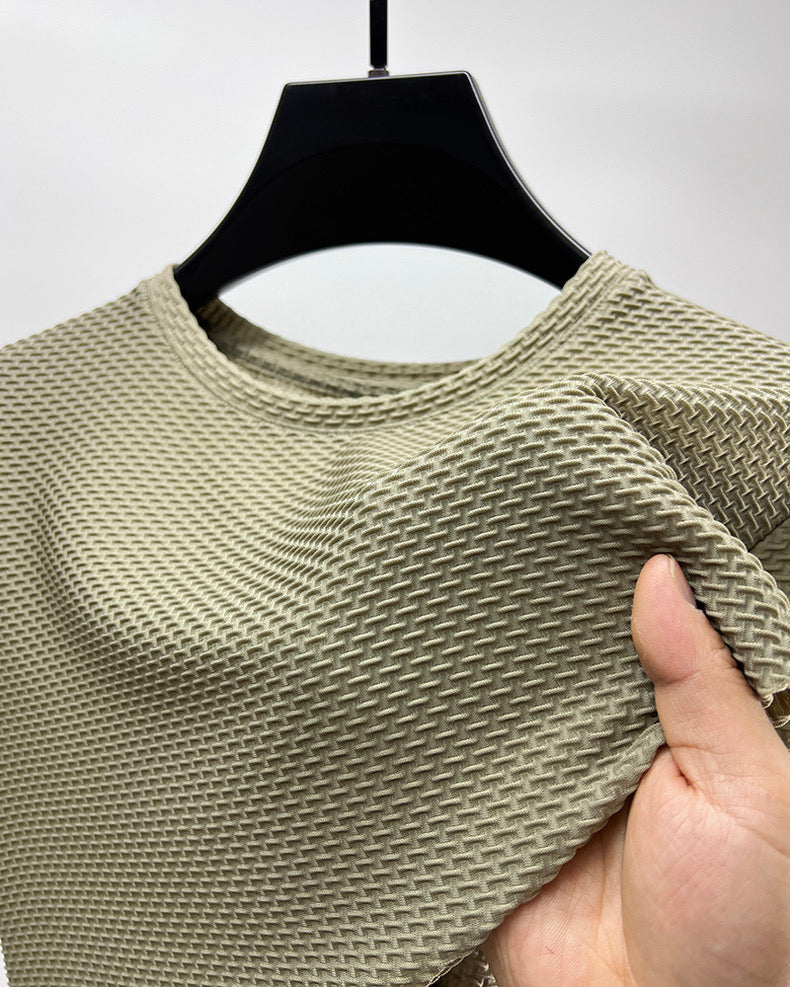 T-Shirt aus Seide in Bordeaux